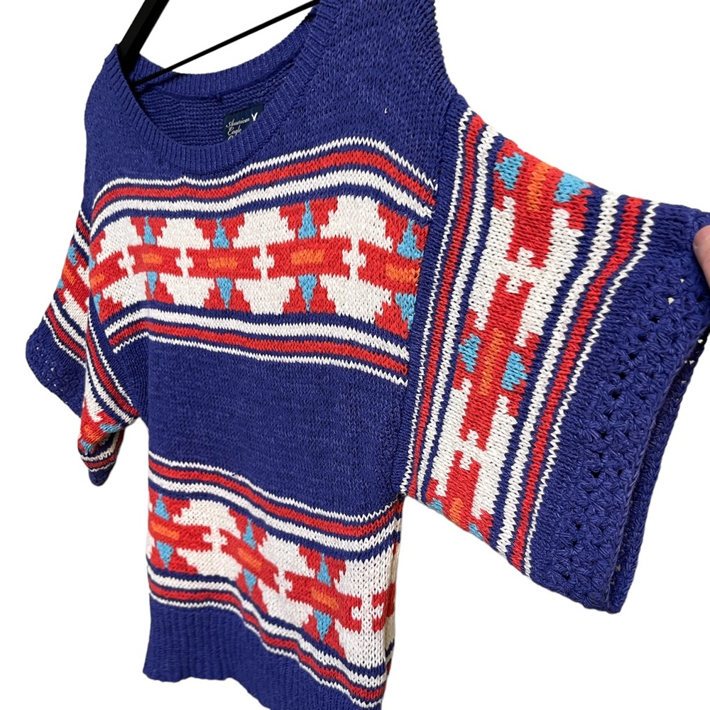 AMERICAN EAGLE OUTFITTERS aztec tribal print dolman sweater Size XSmall - Picture 5 of 15